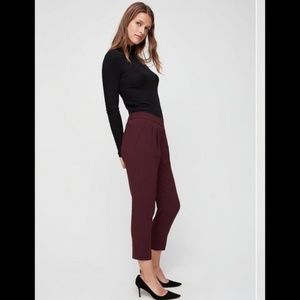 Aritzia Babaton Cohen Dress Pull-On Pant in Maroon